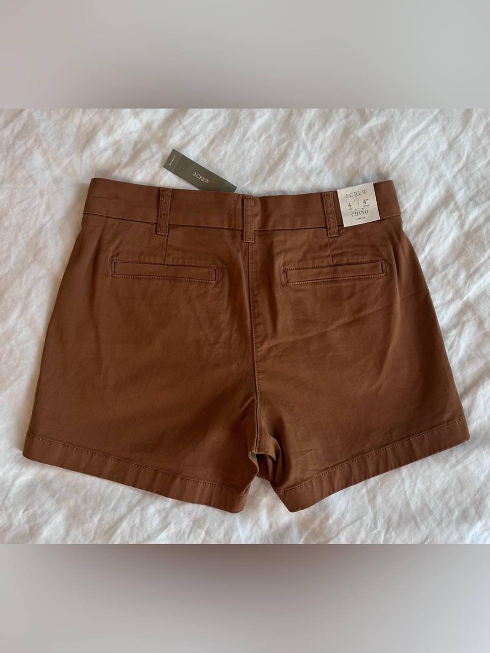 NWT J. CREW 4" Stretch Chino Shorts Golden Brown ~ Size 4 - Picture 2 of 2